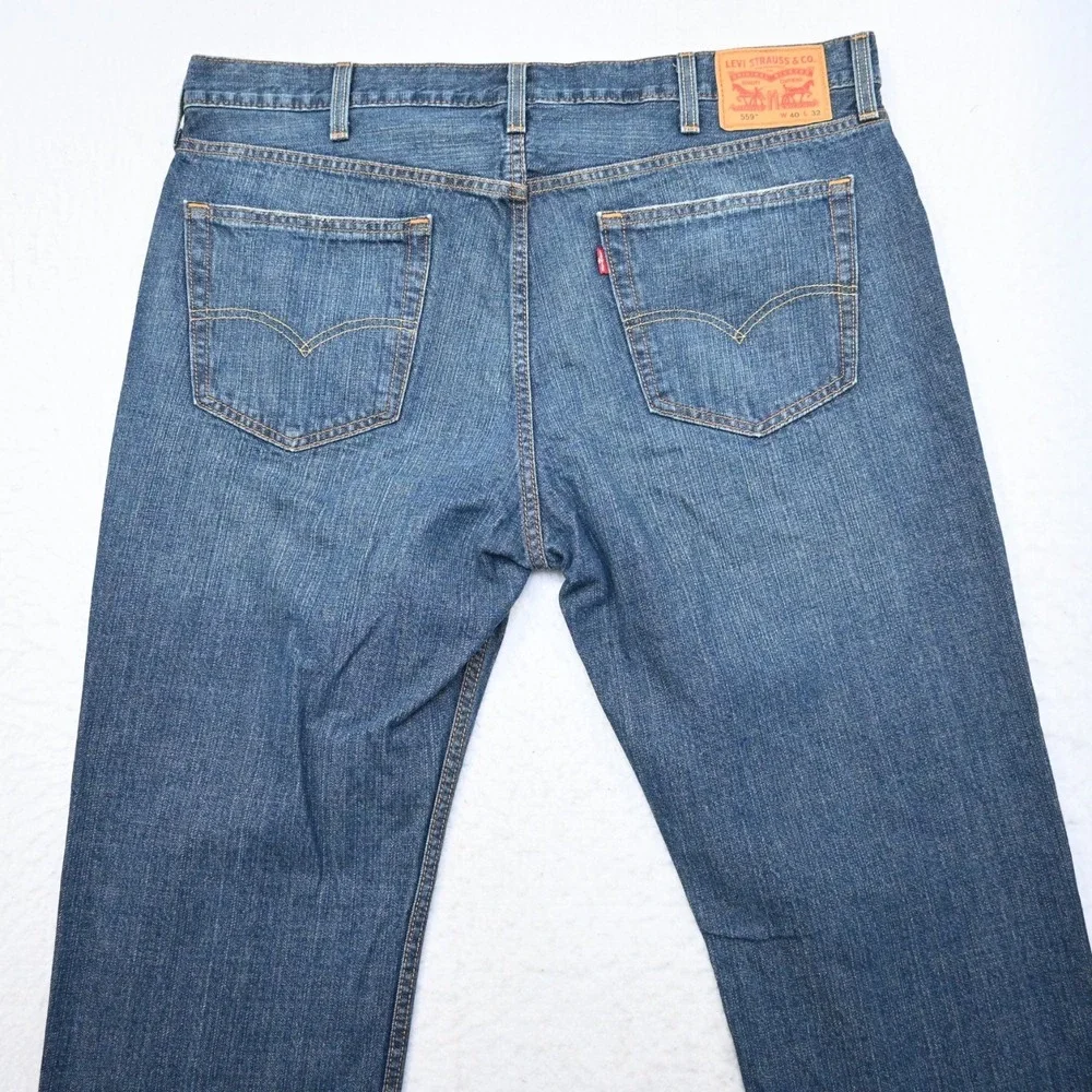 Levi's 559 Relaxed Fit Straight Leg Denim‎ Blue Jeans Mens Size 40 x 32